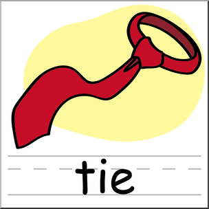 Clip Art: Basic Words: Tie Color Labeled