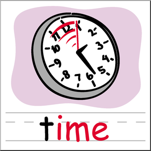Clip Art: Basic Words: -ime Phonics: Time Color