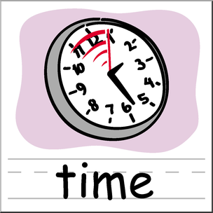 Clip Art: Basic Words: Time Color Labeled