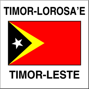 Clip Art: Flags: Timor-Leste Color