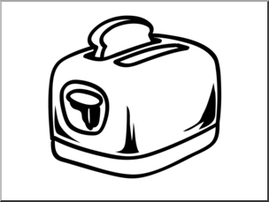 Clip Art: Basic Words: Toaster B&W Unlabeled