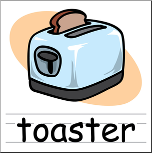 Clip Art: Basic Words: Toaster Color Labeled
