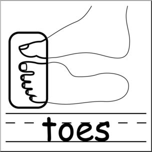 Clip Art: Parts of the Body: Toes B&W
