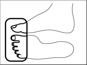 Clip Art: Parts of the Body: Toes B&W Unlabeled