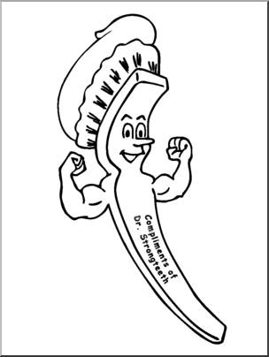 Clip Art: Toothbrush 1 B&W