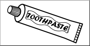 Clip Art: Toothpaste Tube B&W
