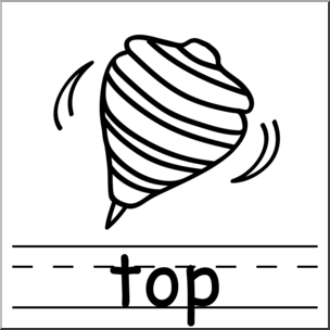 Clip Art: Basic Words: Top B&W Labeled