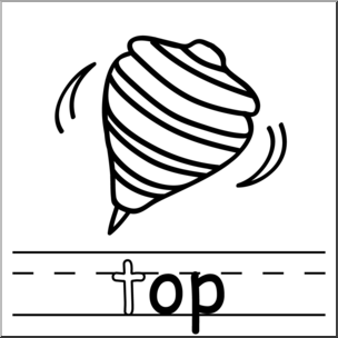 Clip Art: Basic Words: -op Phonics: Top B&W