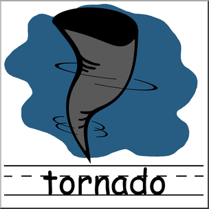 Clip Art: Weather Icons: Tornado Color Labeled