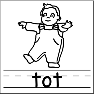 Clip Art: Basic Words: Tot B&W Labeled