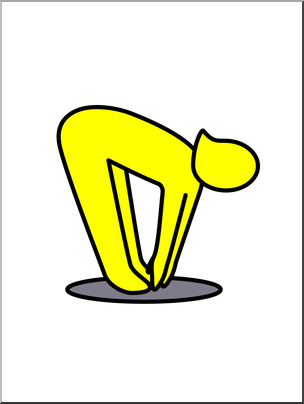 Clip Art: Simple Exercise: Touching Toes Color