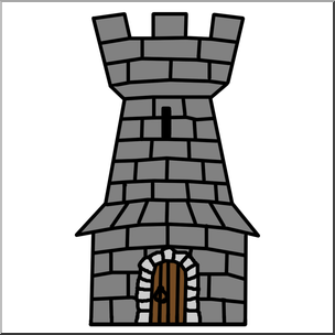 Clip Art: Heraldry: Heraldic Tower Color