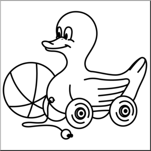 Clip Art: Toy Duck B&W