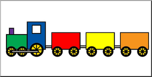 Clip Art: Counting Train Color 02 Unlabeled