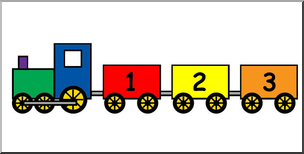 Clip Art: Counting Train Color 02 Labeled