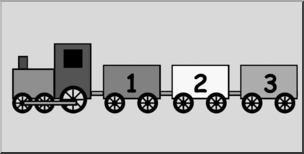 Clip Art: Counting Train Grayscale Labeled