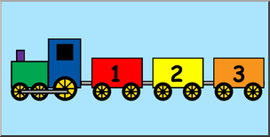 Clip Art: Counting Train Color 01 Labeled