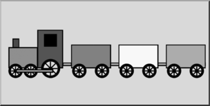 Clip Art: Counting Train Grayscale Unlabeled