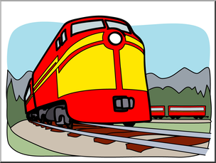 Clip Art: Basic Words: Train Color Unlabeled