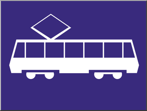 Clip Art: Transportation: Tram Icon Color