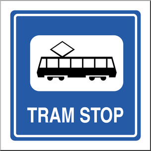 Clip Art: Signs: Tram Stop Color