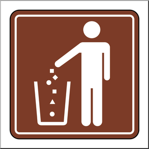 Clip Art: Signs: Trash Receptacle Color