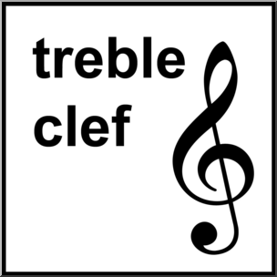 Clip Art: Music Notation: Treble Clef B&W