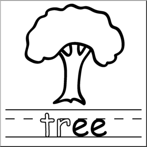 Clip Art: Basic Words: -ee Phonics: Tree B&W