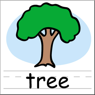 Clip Art: Basic Words: Tree Color Labeled