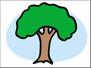 Clip Art: Basic Words: Tree Color Unlabeled