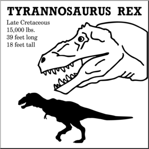 Clip Art: Dinosaurs: T. Rex B&W
