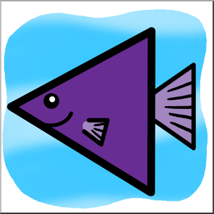 Clip Art: Basic Shapes: FIsh: Trianglefish Color