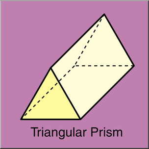 Clip Art: 3D Solids: Triangular Prism Color Labeled