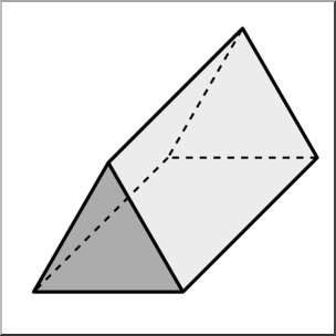 Clip Art: 3D Solids: Triangular Prism Grayscale