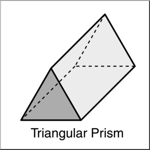 Clip Art: 3D Solids: Triangular Prism Grayscale Labeled