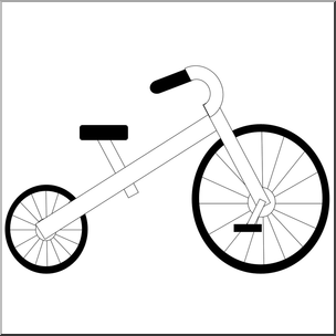 Clip Art: Basic Shapes: Tricycle B&W