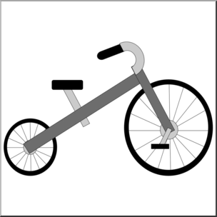 Clip Art: Basic Shapes: Tricycle Grayscale