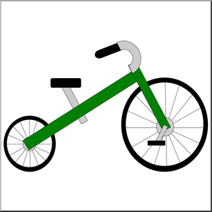 Clip Art: Basic Shapes: Tricycle Color