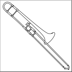 Clip Art: Trombone B&W