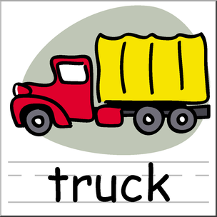 Clip Art: Basic Words: Truck Color Labeled