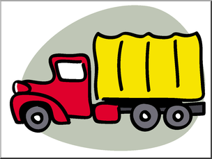 Clip Art: Basic Words: Truck Color Unlabeled
