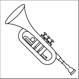 Clip Art: Trumpet B&W