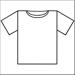 Clip Art: T-Shirt Outline B&W