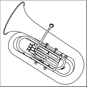 Clip Art: Tuba B&W