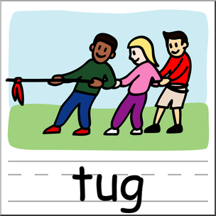 Clip Art: Basic Words: Tug Color (poster)