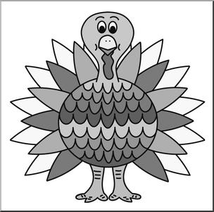 Clip Art: Turkey Grayscale