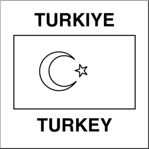 Clip Art: Flags: Turkey B&W