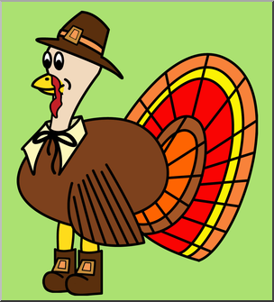 Clip Art: Thanksgiving Turkey Color
