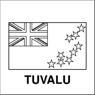 Clip Art: Flags: Tuvalu B&W