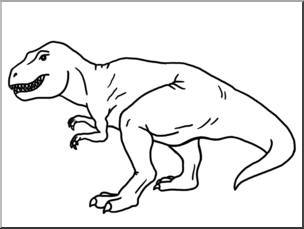 Clip Art: Tyrannosaurus Rex 2 B&W